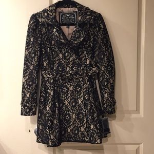 Black and nude lace dress coat